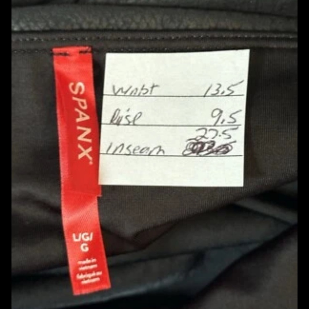 Spanx Women’s Large Black Python Faux Leather Leg… - image 2